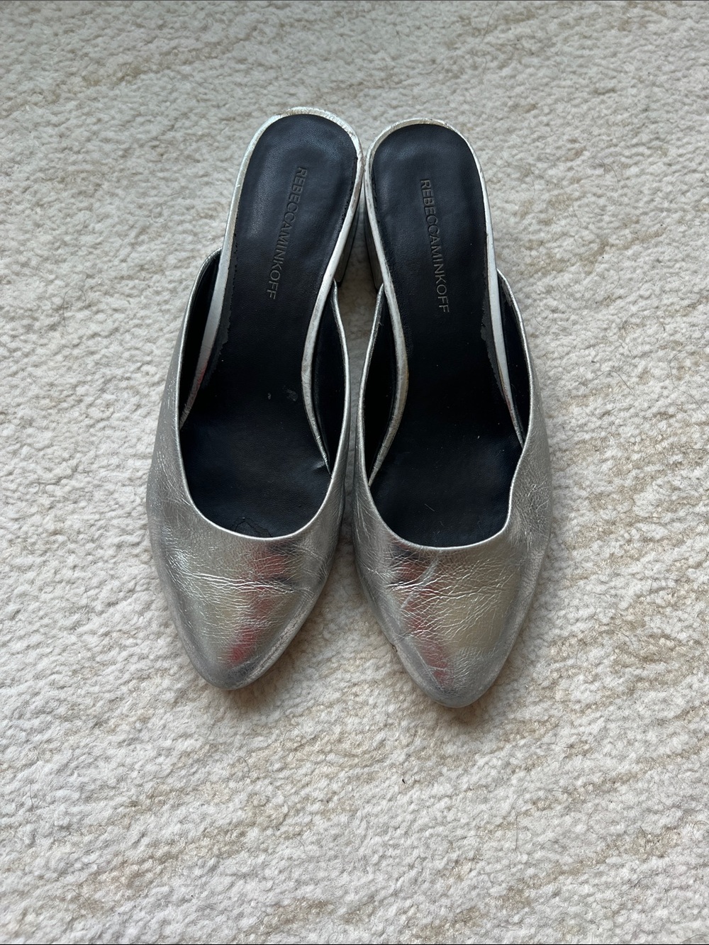Rebecca Minkoff Metallic Silver Pointed-Toe Mule Flats - Picture 7 of 7